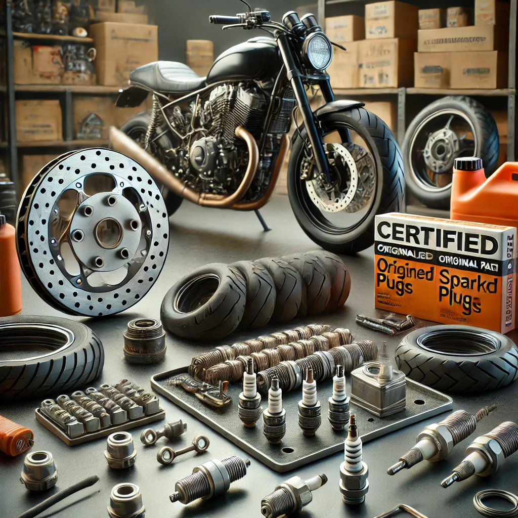 Moto resaltando la importancia de usar repuestos originales para mejor rendimiento