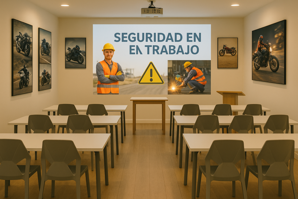 Salón de capacitaciones en seguridad laboral en Bogotá – Motocyclón
